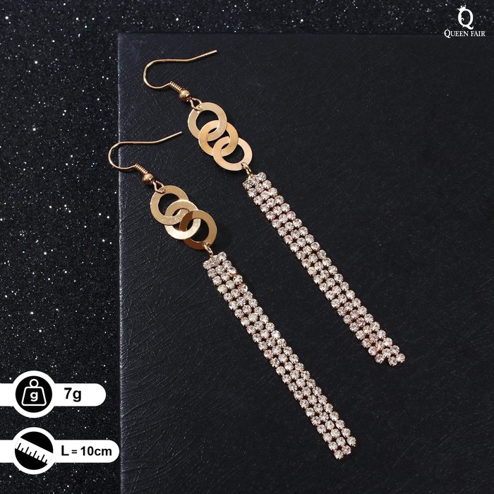 

Серьги шандельеры из бижутерного сплава Queen Fair 7449667, стразы