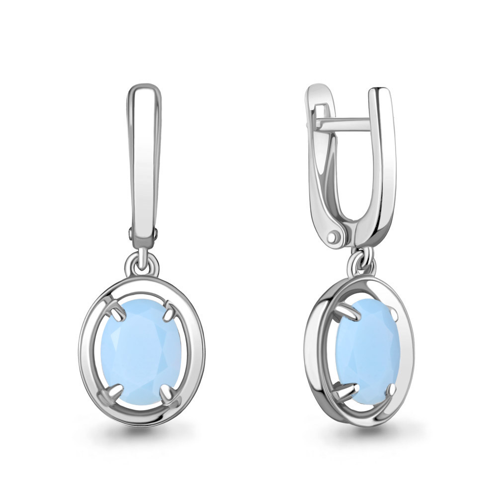 

Серьги из серебра с халцедоном искусственным Aquamarine Aquamarine 47366605_925_р, 47366605_925_р