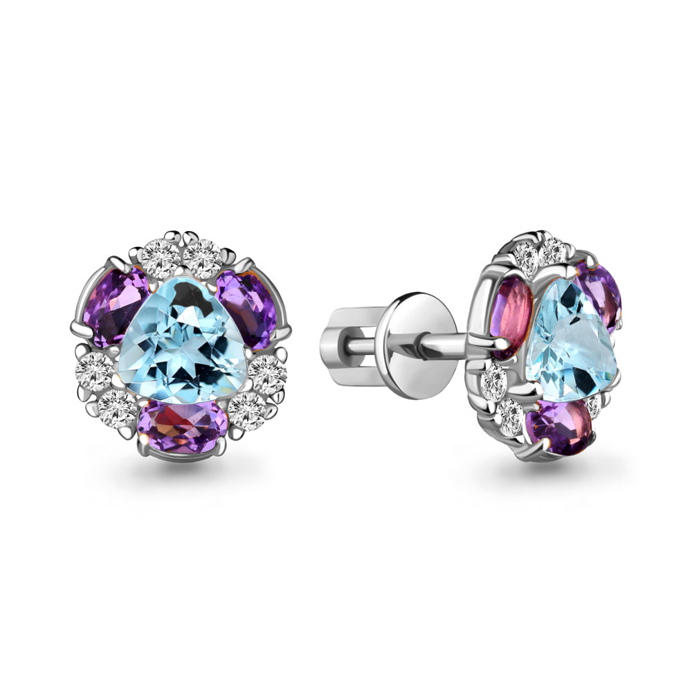 

Серьги из серебра с топазом Aquamarine Aquamarine 4736077А_925_р, 4736077А_925_р