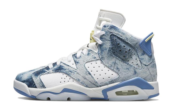 

Кроссовки унисекс Jordan Air Jordan 6 Retro Washed Denim GS белые 38.5 EU, Белый, Air Jordan 6 Retro Washed Denim GS