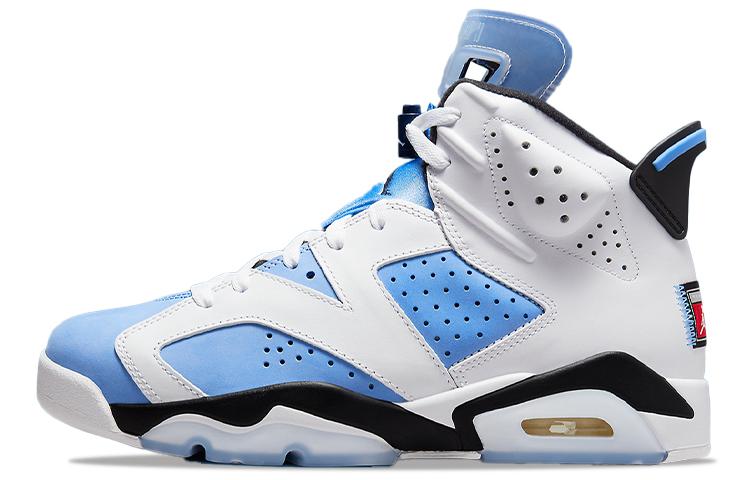 

Кроссовки унисекс Jordan Air Jordan 6 retro university blue белые 44 EU, Белый, Air Jordan 6 retro university blue