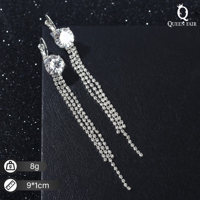 

Серьги шандельеры из бижутерного сплава Queen Fair 7449663, стразы