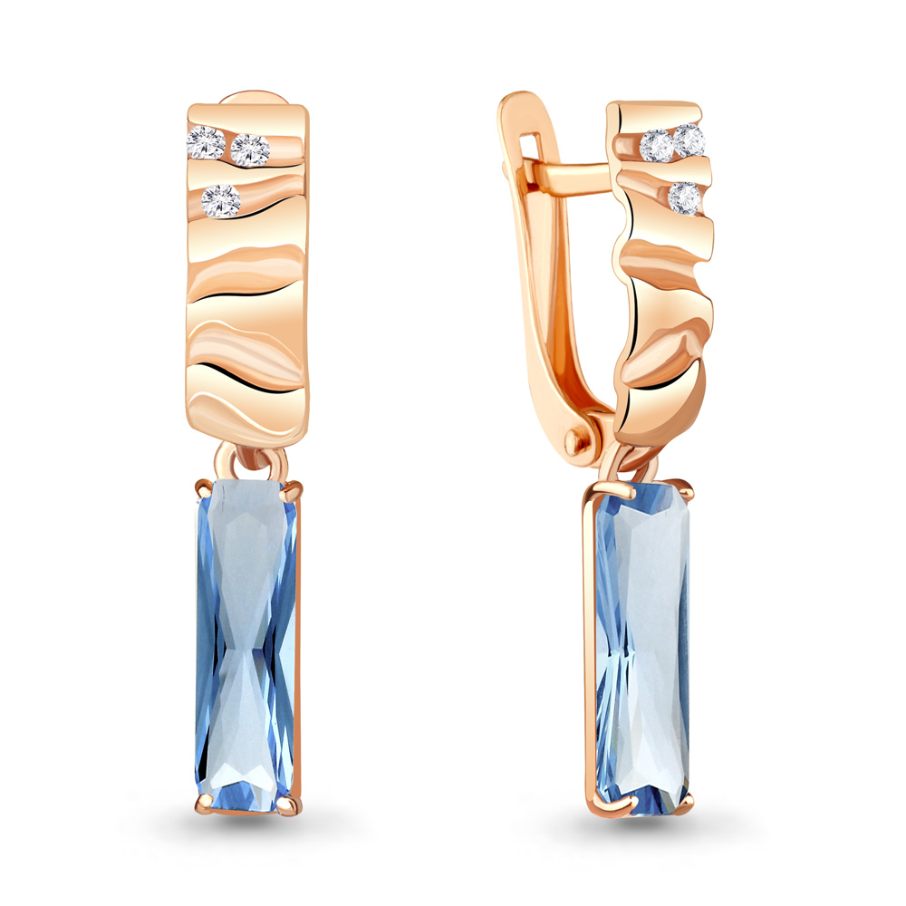 

Серьги из серебра с фианитом Aquamarine Aquamarine 4732792А_925_з, 4732792А_925_з