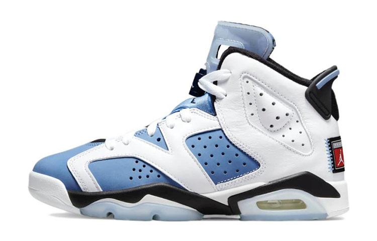 

Кроссовки унисекс Jordan Air Jordan 6 Retro University Blue GS белые 38.5 EU, Белый, Air Jordan 6 Retro University Blue GS
