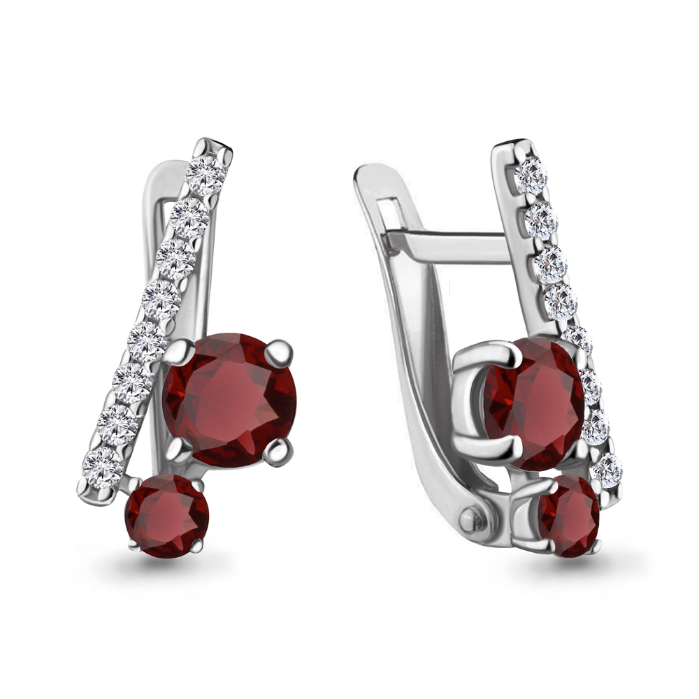 

Серьги из серебра с гранатом Aquamarine Aquamarine 4732303А_925_р, 4732303А_925_р