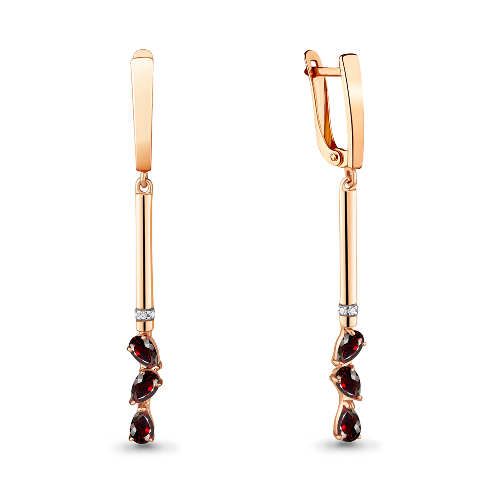 

Серьги из красного золота с гранатом Aquamarine Aquamarine 4726003_585_кз, 4726003_585_кз