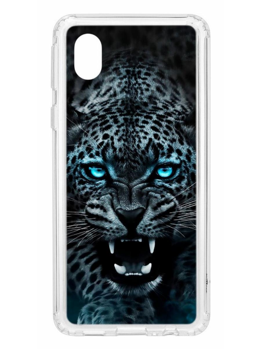

Чехол на Samsung Galaxy A01 Core Kruche Print Дикий леопард, Прозрачный;разноцветный;черный;белый