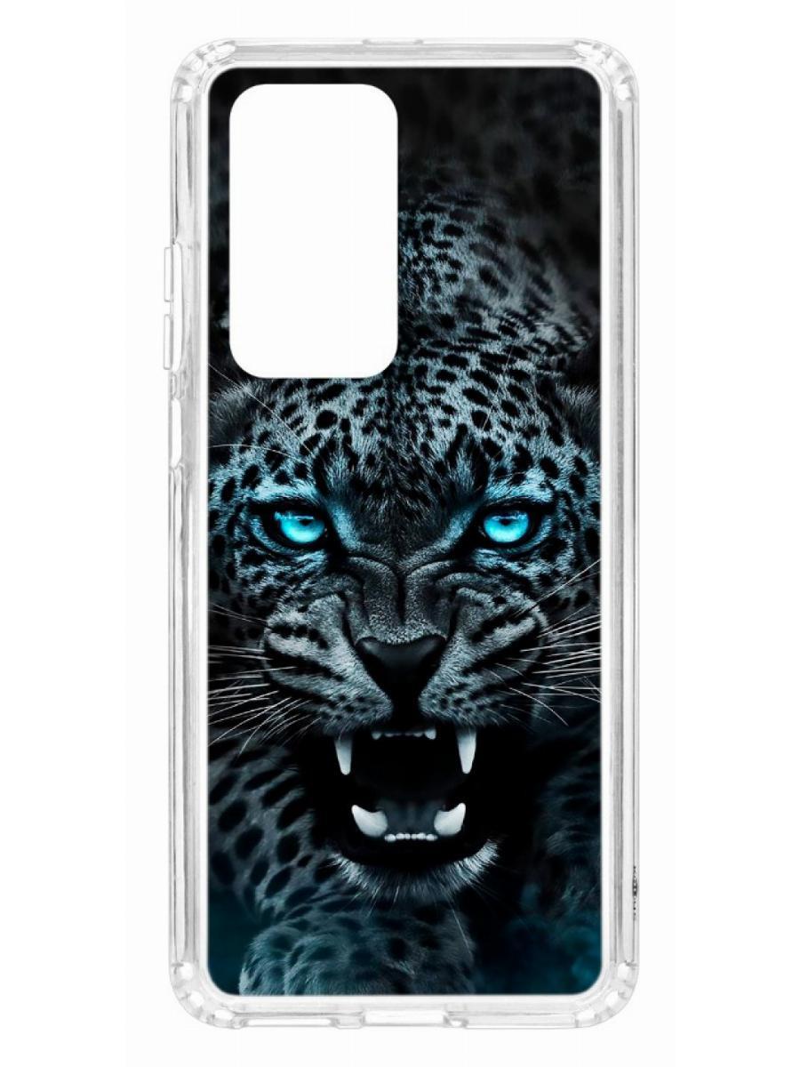 

Чехол на Huawei P40 Lite E Kruche Print Дикий леопард