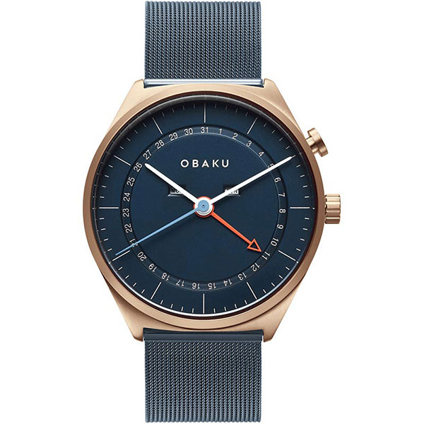 фото Наручные часы мужские obaku v242gmvlml синие