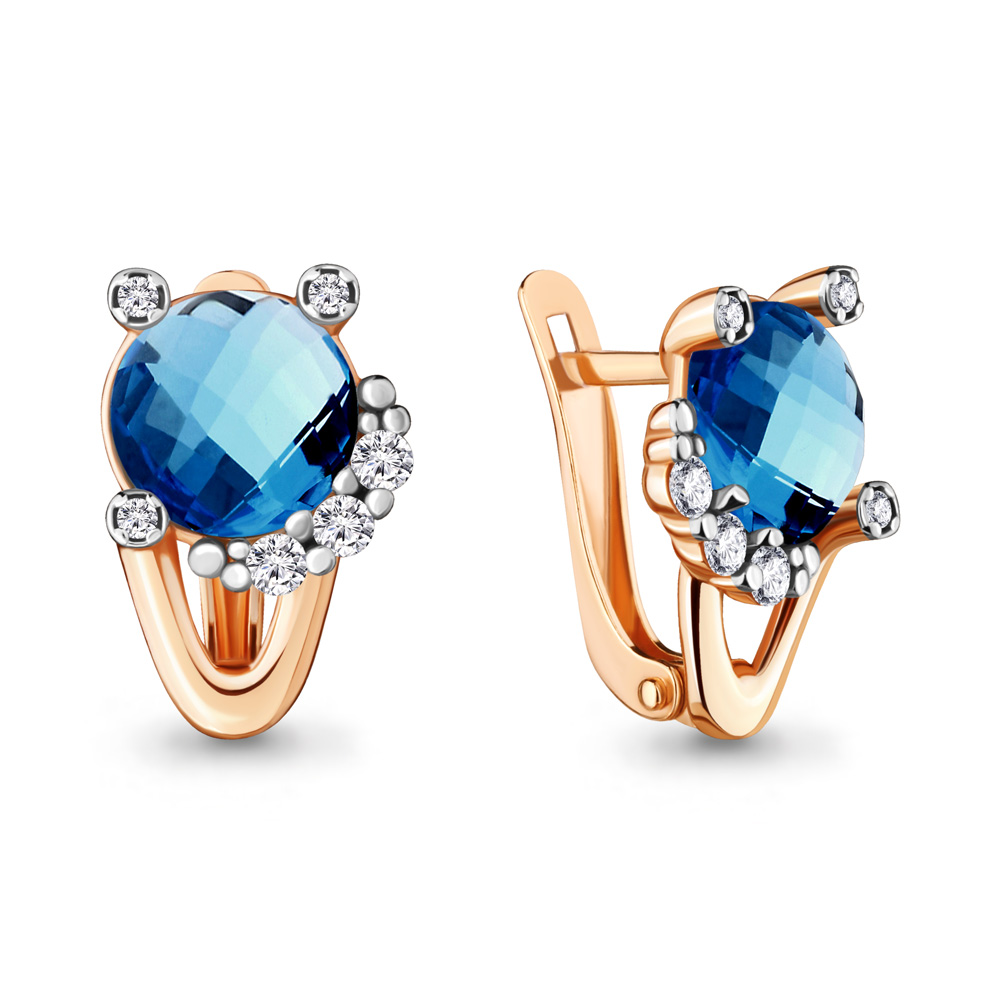 

Серьги из серебра с фианитом Aquamarine Aquamarine 4725093А_925_з, 4725093А_925_з