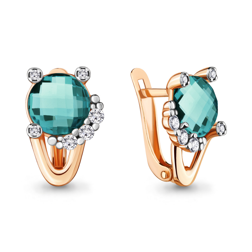 

Серьги из серебра с фианитом Aquamarine Aquamarine 4725088А_925_з, 4725088А_925_з