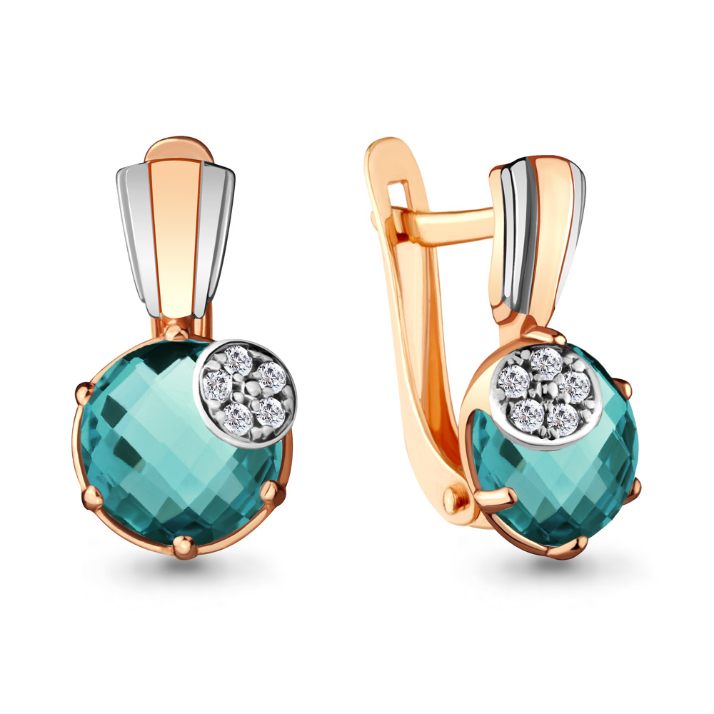 

Серьги из серебра с фианитом Aquamarine Aquamarine 4724988А_925_з, 4724988А_925_з