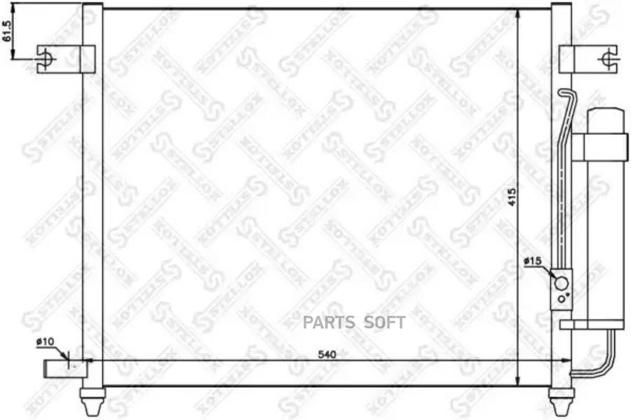 

10-40173-Sx радиатор Кондиционера Chevrolet Aveo T200 1.2 03-08 Stellox арт. 1040173SX