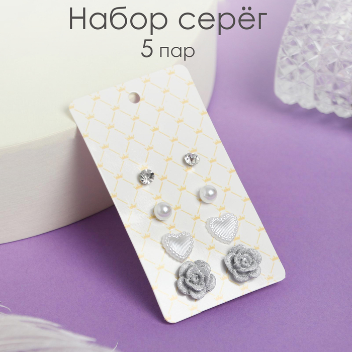 

Комплект серег из металла Queen Fair 5358185, стразы/пластик