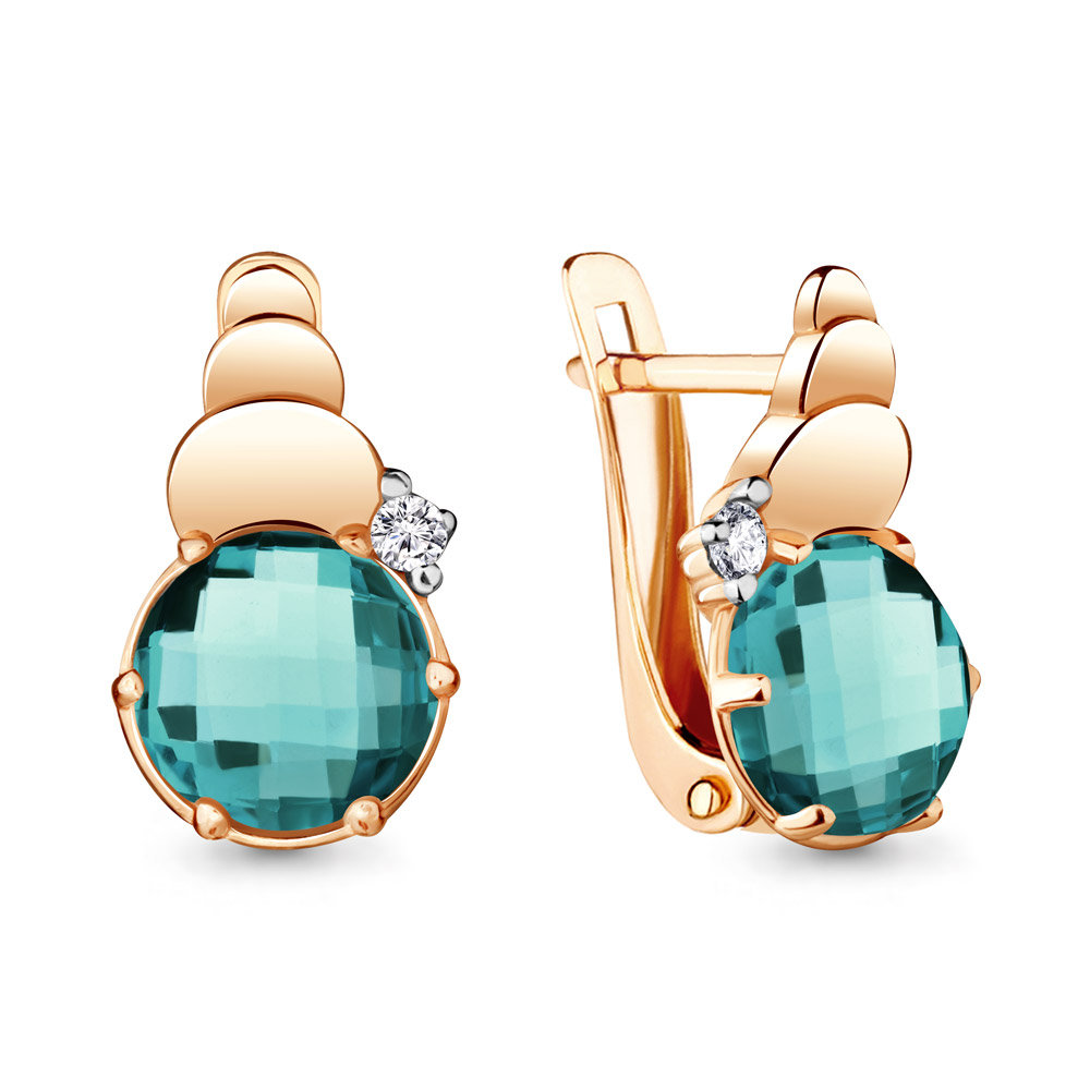 

Серьги из серебра с фианитом Aquamarine Aquamarine 4724888А_925_з, 4724888А_925_з