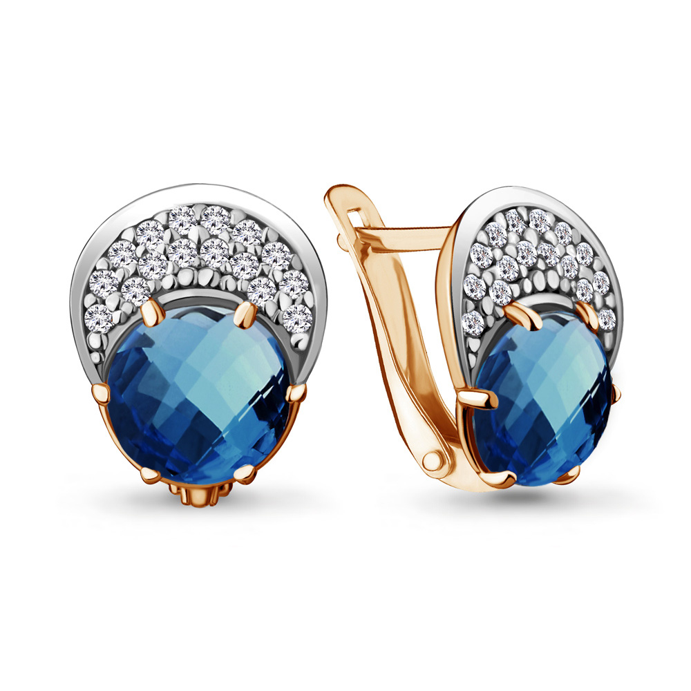 

Серьги из серебра с фианитом Aquamarine Aquamarine 4724693А_925_з, 4724693А_925_з