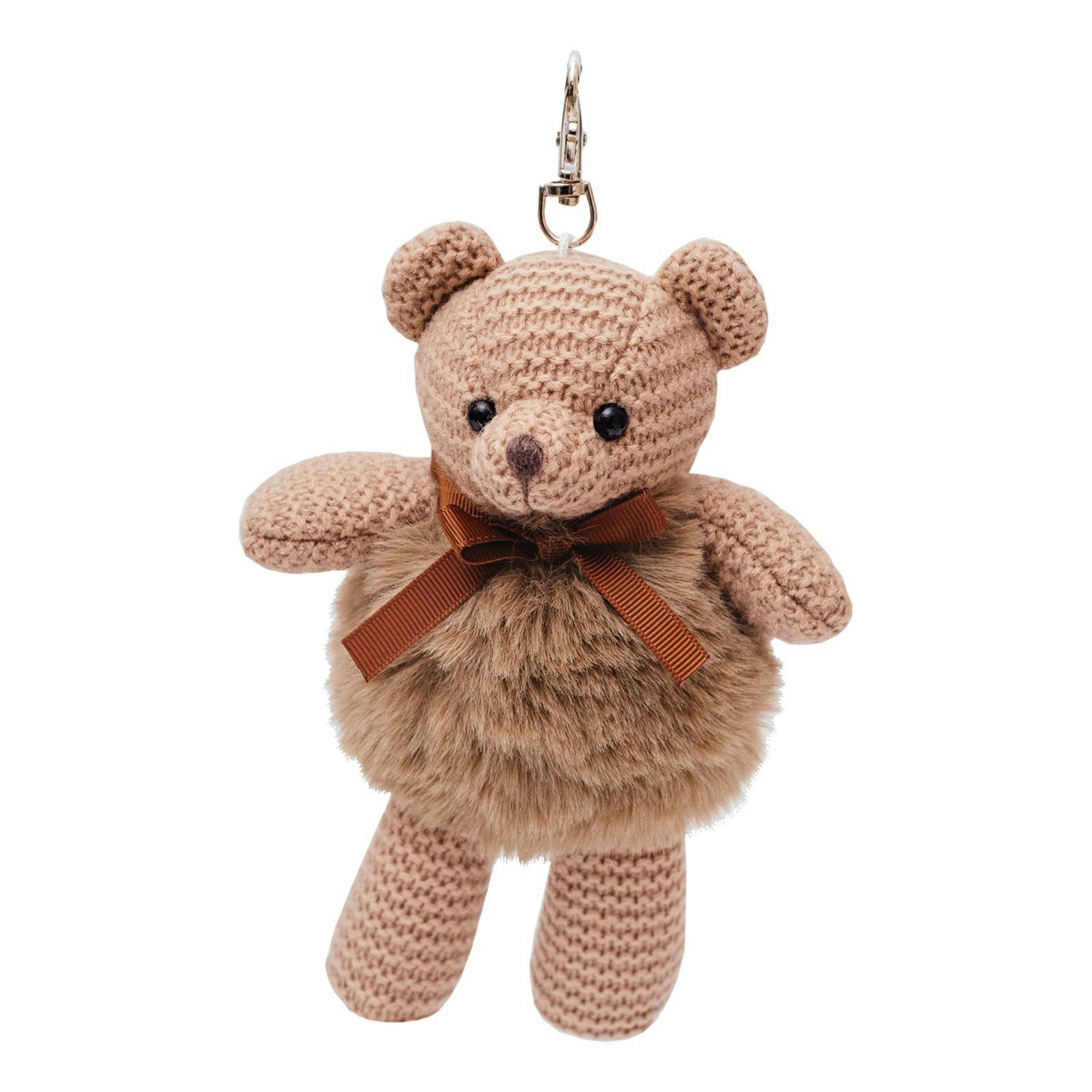 Мягкая игрушка-брелок Мишка-малыш коричневый Плюш Ленд 17 см