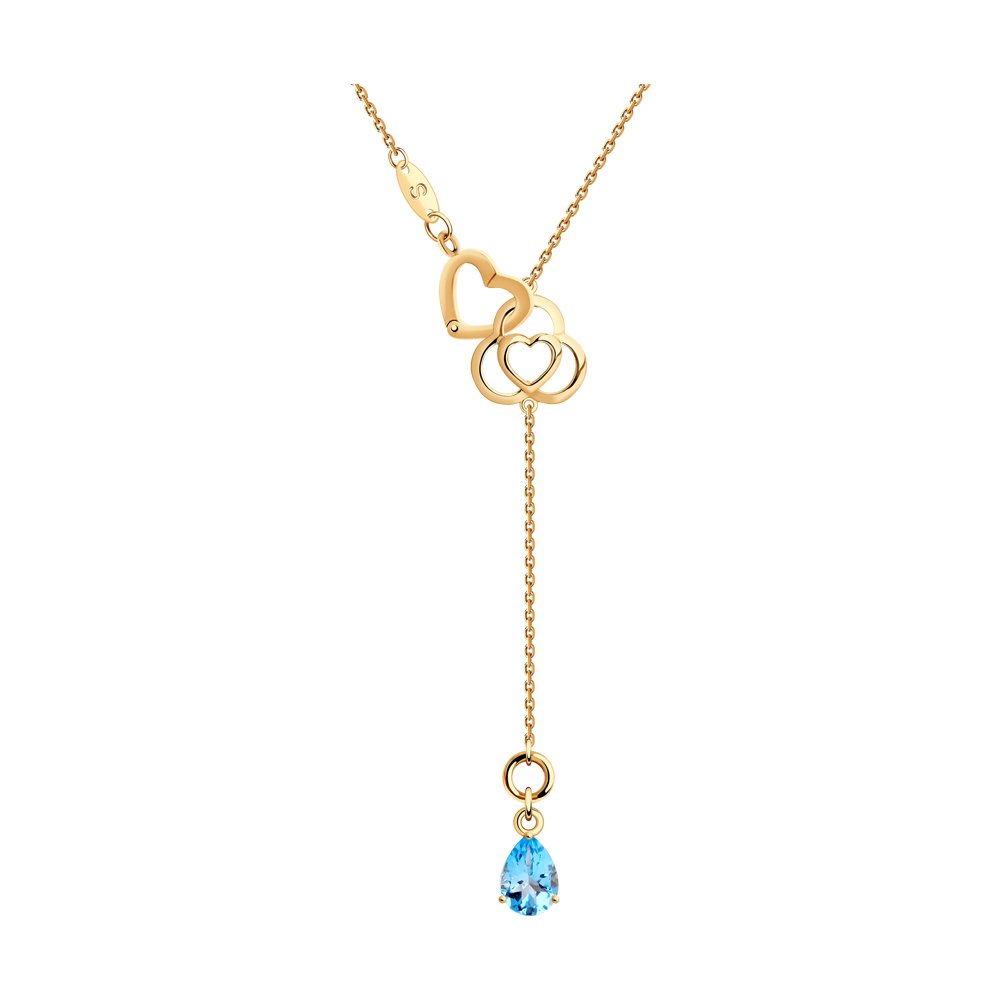 

Колье-галстук из красного золота с топазом 45 см SOKOLOV 770302, 770302