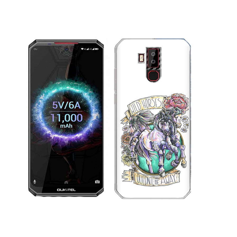 

Чехол MyPads Tocco для Oukitel K13 Pro рисунок коней в цветах, Прозрачный, Tocco
