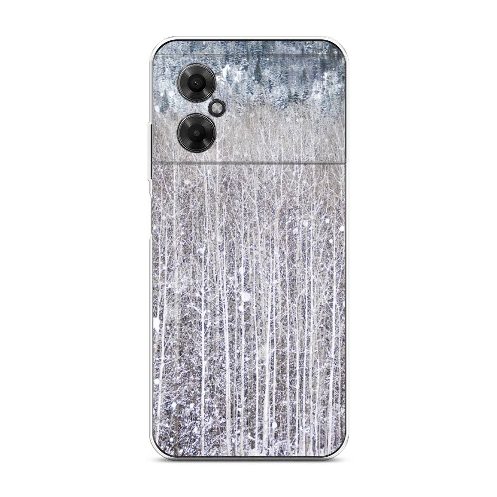 

Чехол на Xiaomi Poco M4 5G "Снежный лес", Бежевый;серый;белый, 316550-5