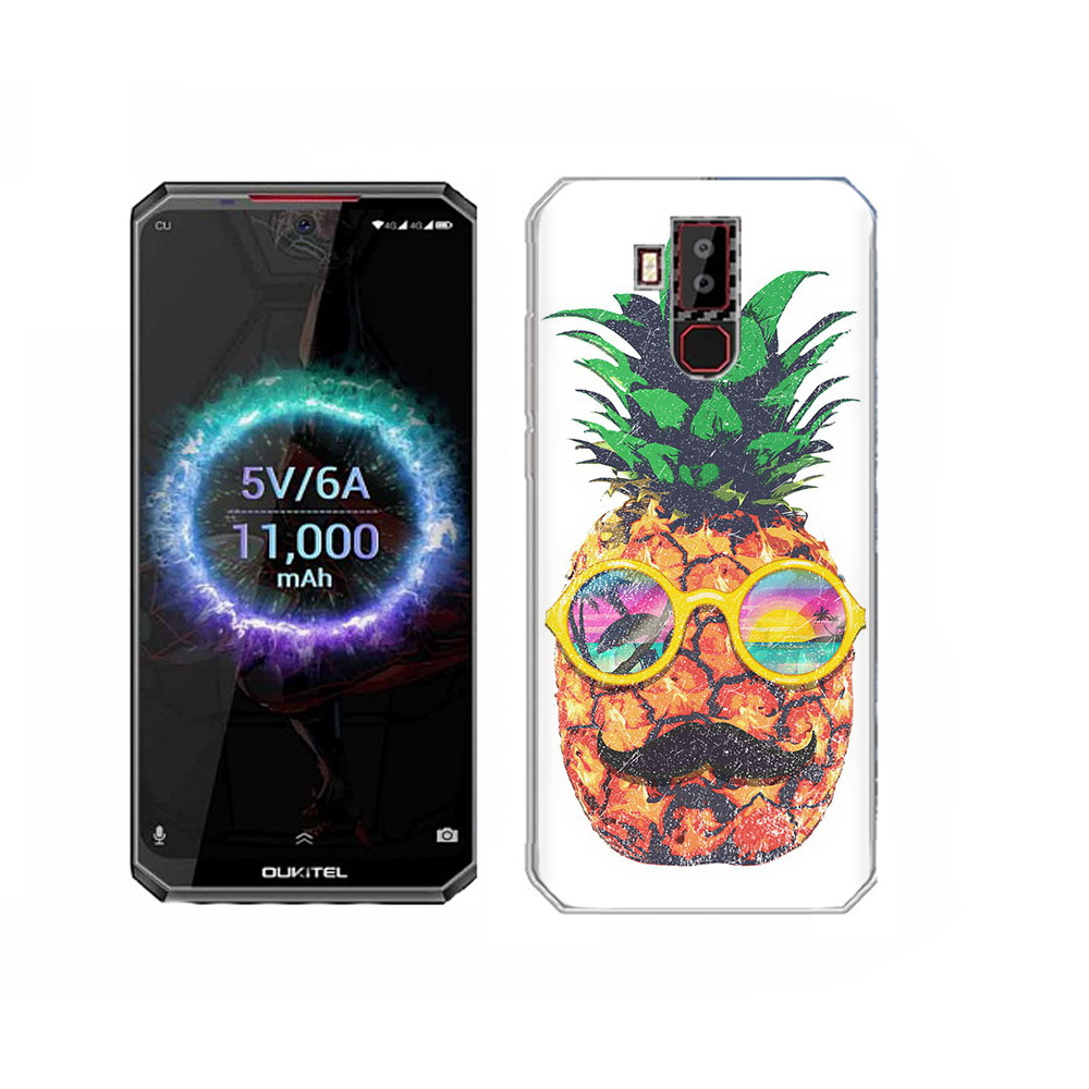 

Чехол MyPads Tocco для Oukitel K13 Pro прикольный ананас с лицом, Прозрачный, Tocco