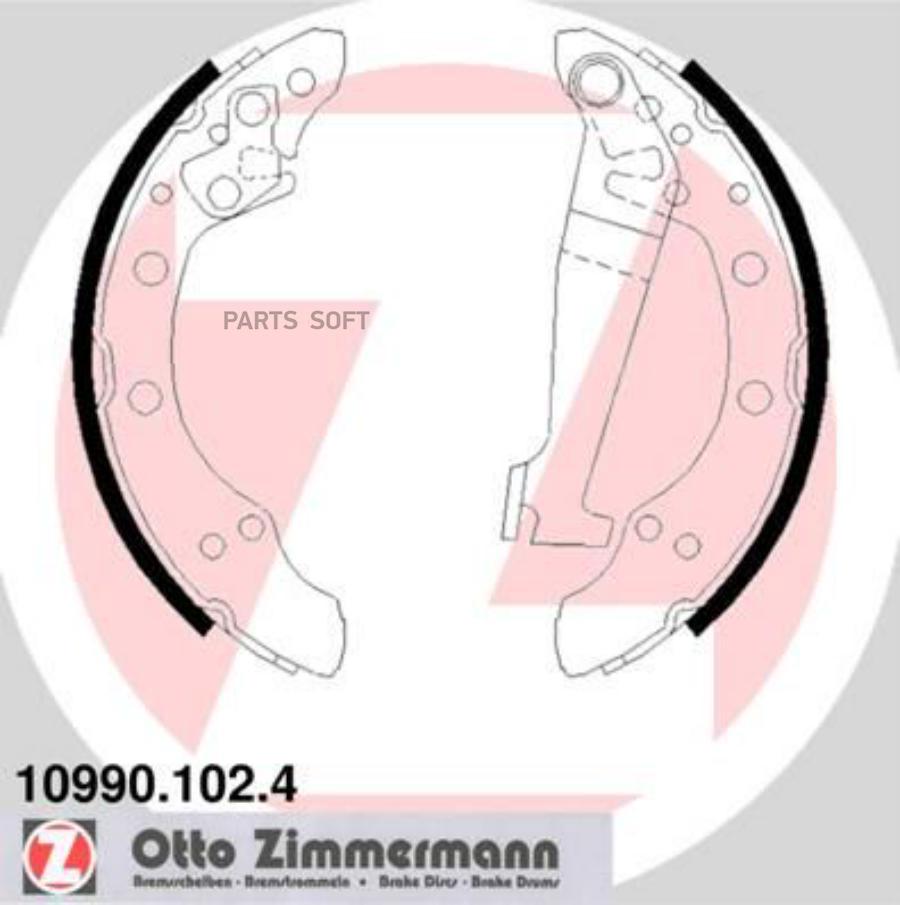 

ZIMMERMANN 10990.102.4 Колодки торм.бараб. 1шт