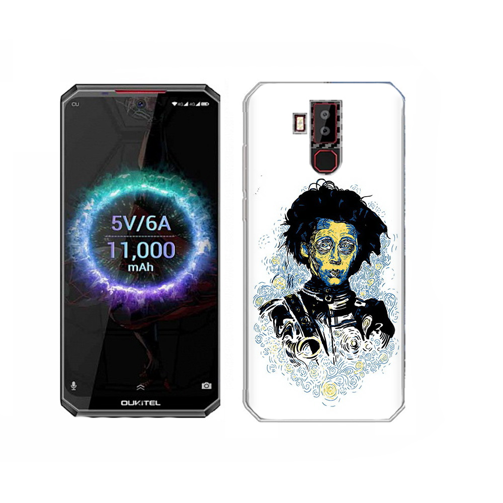 

Чехол MyPads Tocco для Oukitel K13 Pro парень черно-белый абстракция, Прозрачный, Tocco