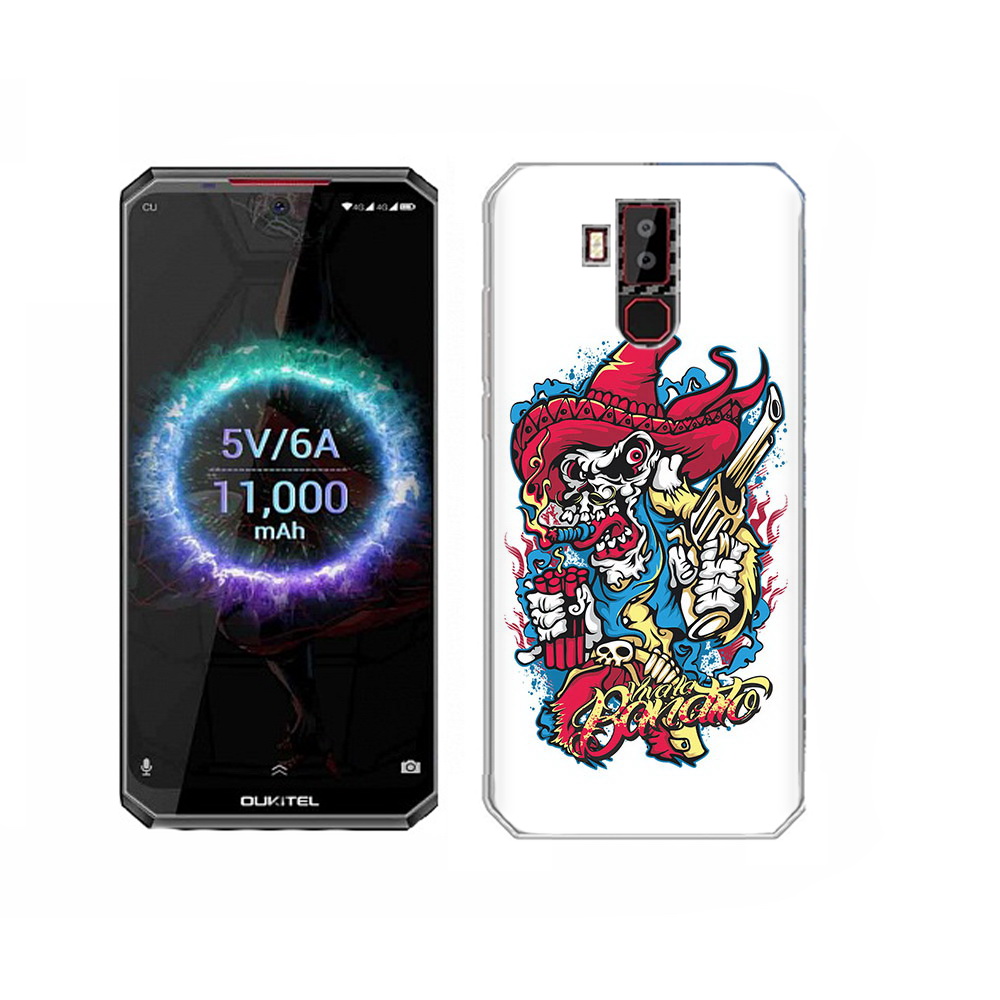 

Чехол MyPads Tocco для Oukitel K13 Pro нарисованный скелет с писталетом, Прозрачный, Tocco