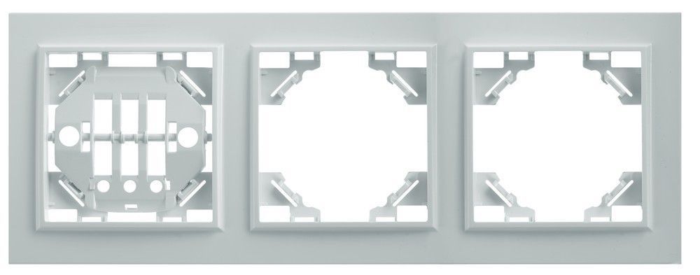 Рамка трехместная горизонтальная STEKKER 39056 PFR00-9003-01 белый серия Эрна