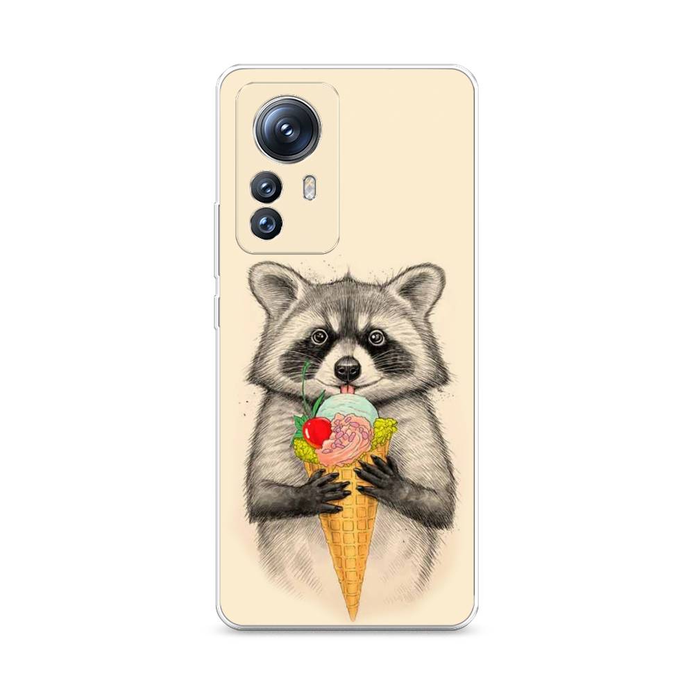 

Силиконовый чехол Awog "Енот с мороженым" для Xiaomi 12S Pro, Бежевый, 316150-10