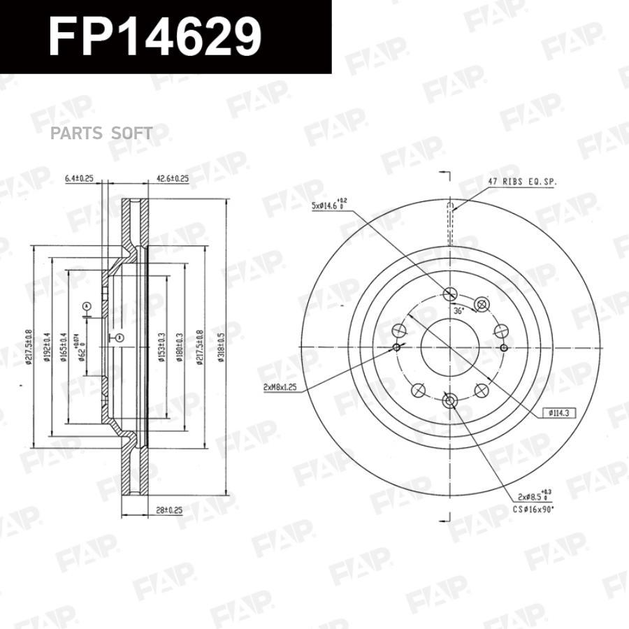 FAP Диск тормозной FP14629