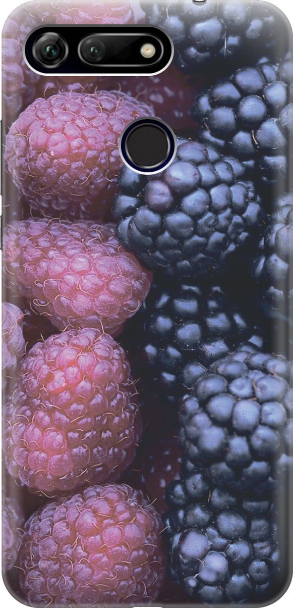 

Силиконовый чехол на Honor View 20 (V20) с принтом "Малина и ежевика", Розовый;синий, 6452