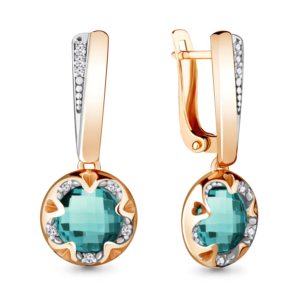 

Серьги из серебра с фианитом Aquamarine Aquamarine 4724288А_925_з, 4724288А_925_з
