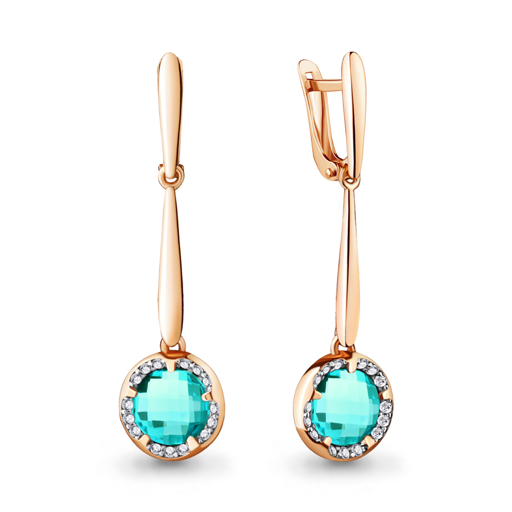 

Серьги из серебра с фианитом Aquamarine Aquamarine 4724188А_925_з, 4724188А_925_з
