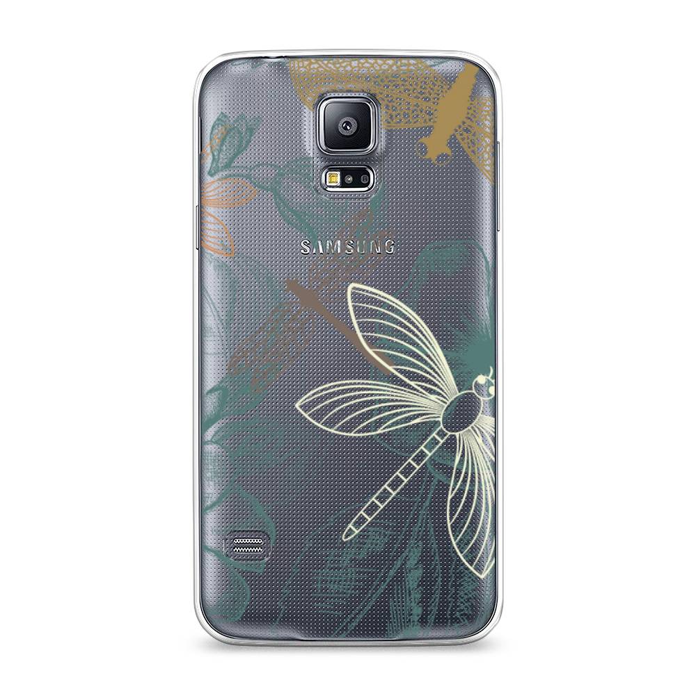 

Чехол Awog на Samsung Galaxy S5 "Тени стрекоз", Коричневый;зеленый;белый, 24150-8