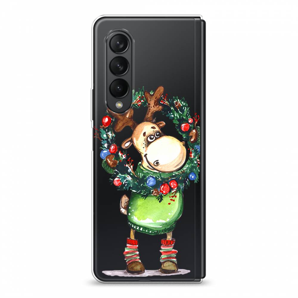 

Чехол на Samsung Galaxy Z Fold 3 "Олень с новогодним венком", 2103650-4