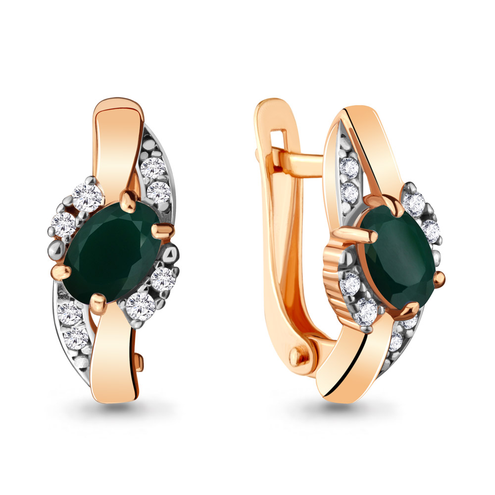 

Серьги из серебра с агатом\фианитом Aquamarine Aquamarine 4723409А_925_з, 4723409А_925_з