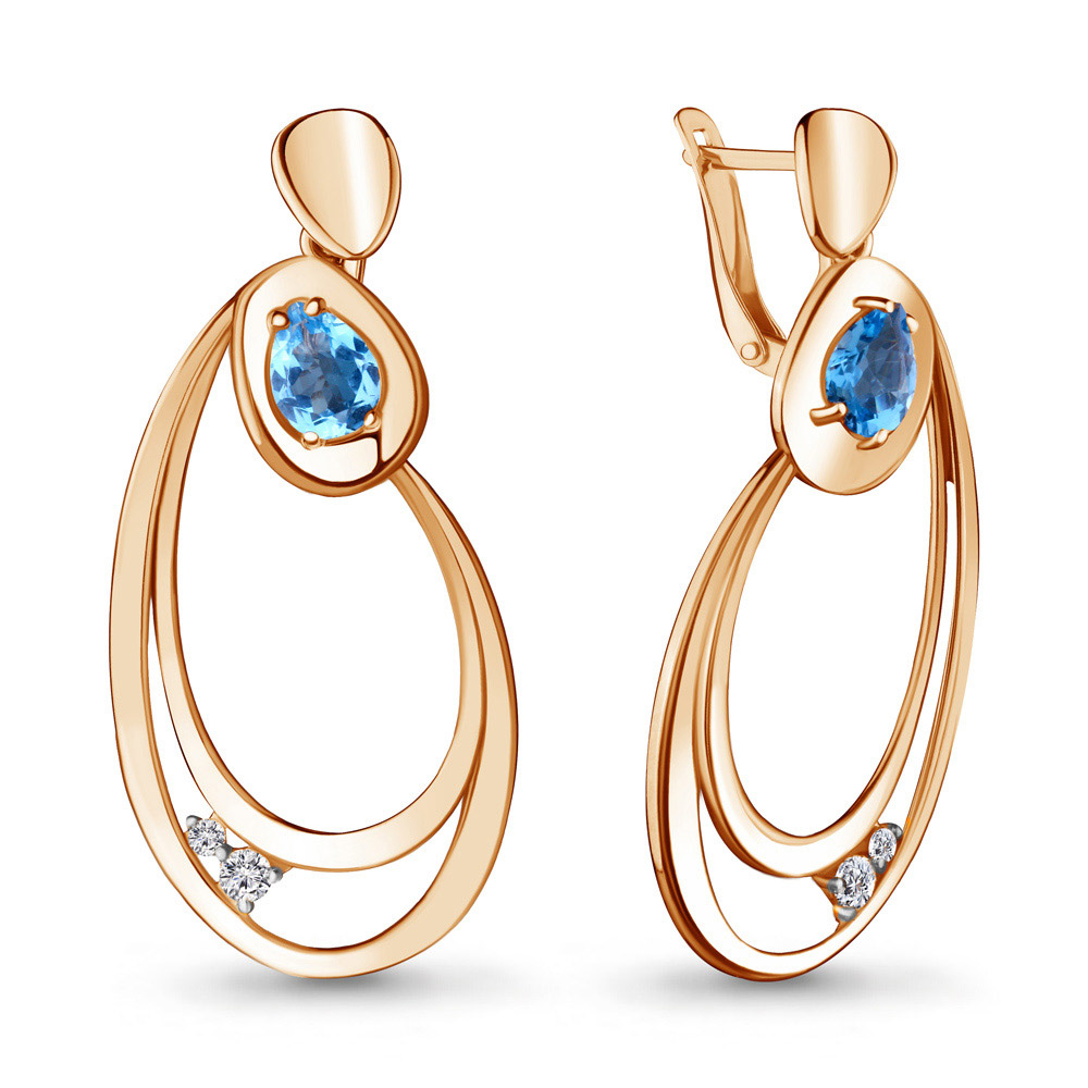 

Серьги из серебра с топазом\фианитом Aquamarine Aquamarine 4722005_925_з, 4722005_925_з