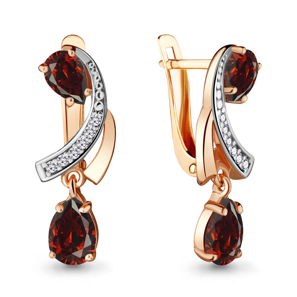 

Серьги из серебра с гранатом Aquamarine Aquamarine 4721103А_925_з, 4721103А_925_з