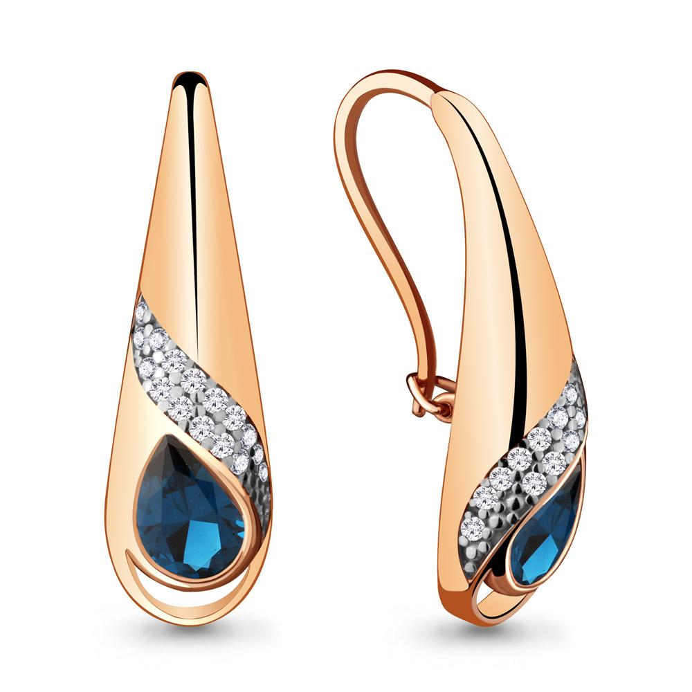 

Серьги из серебра с фианитом Aquamarine Aquamarine 4720793А_925_з, 4720793А_925_з