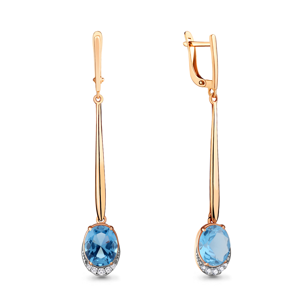 

Серьги из серебра с фианитом Aquamarine Aquamarine 4720292А_925_з, 4720292А_925_з