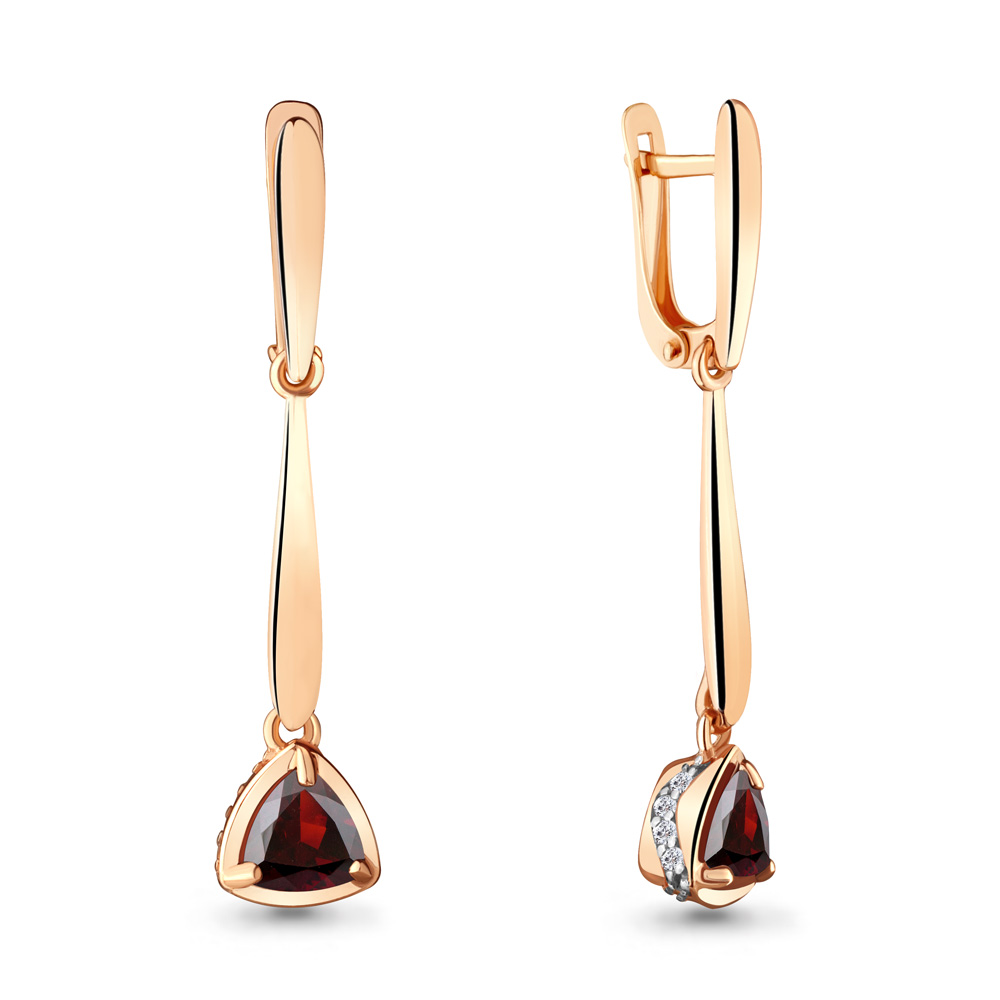 

Серьги из серебра с гранатом Aquamarine Aquamarine 4719703А_925_з, 4719703А_925_з