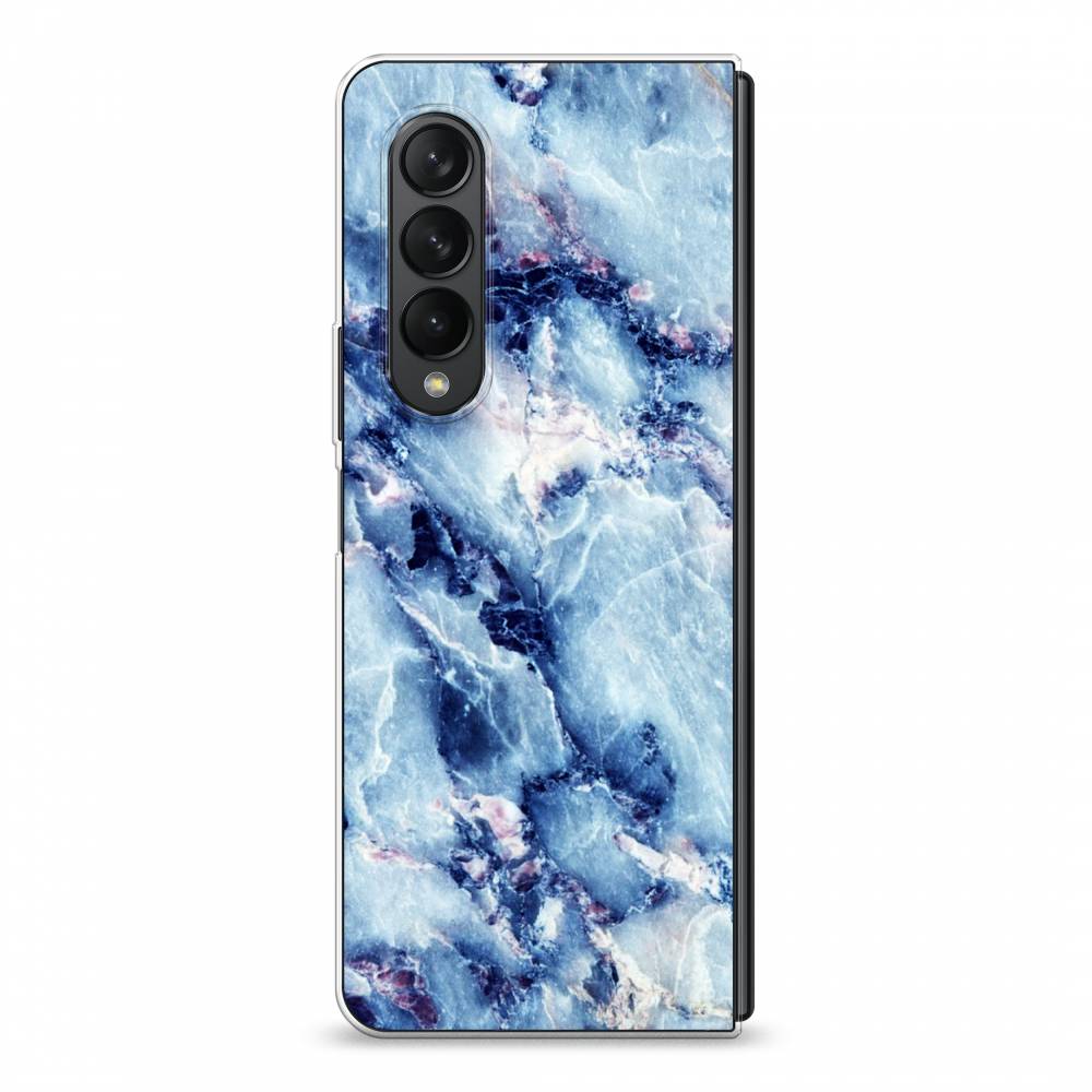 

Чехол на Samsung Galaxy Z Fold 3 "Мрамор с синими прожилками", Синий, 2103650-3