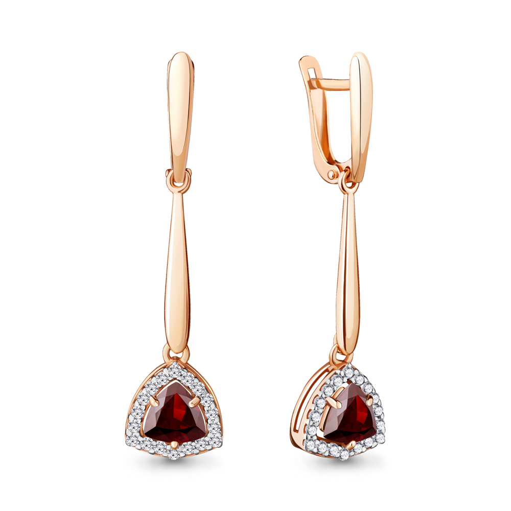 

Серьги из серебра с гранатом Aquamarine Aquamarine 4719603А_925_з, 4719603А_925_з