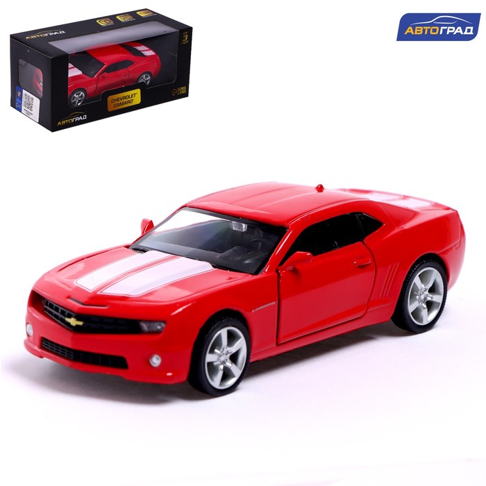 

Машина металлическая CHEVROLET CAMARO, 1:32, открываются двери, инерция, цвет красный, Металлический транспорт