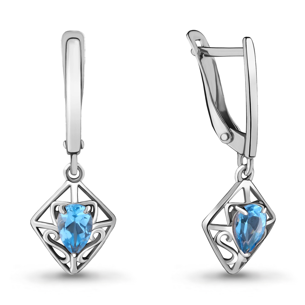 

Серьги из серебра с топазом Aquamarine Aquamarine 4718005_925, 4718005_925