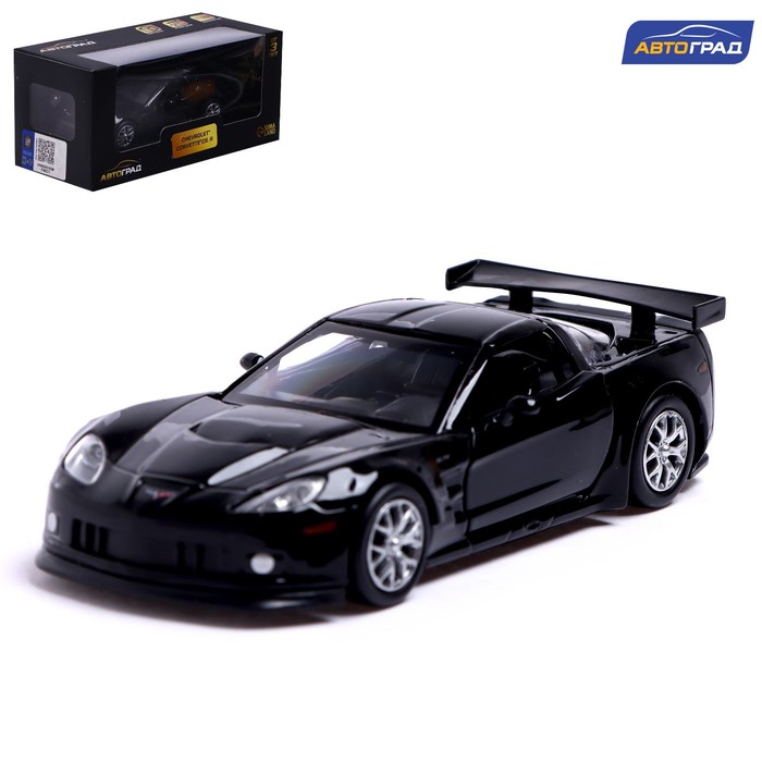 фото Машина металлическая chevrolet corvette c6-r, 1:32, открываются двери, инерция, чёрный автоград