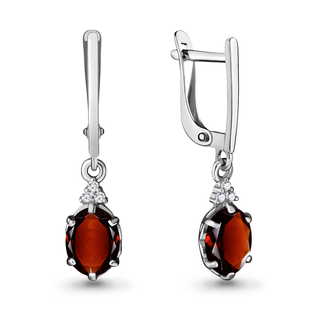 

Серьги из серебра с гранатом Aquamarine Aquamarine 4717203А_925_р, 4717203А_925_р