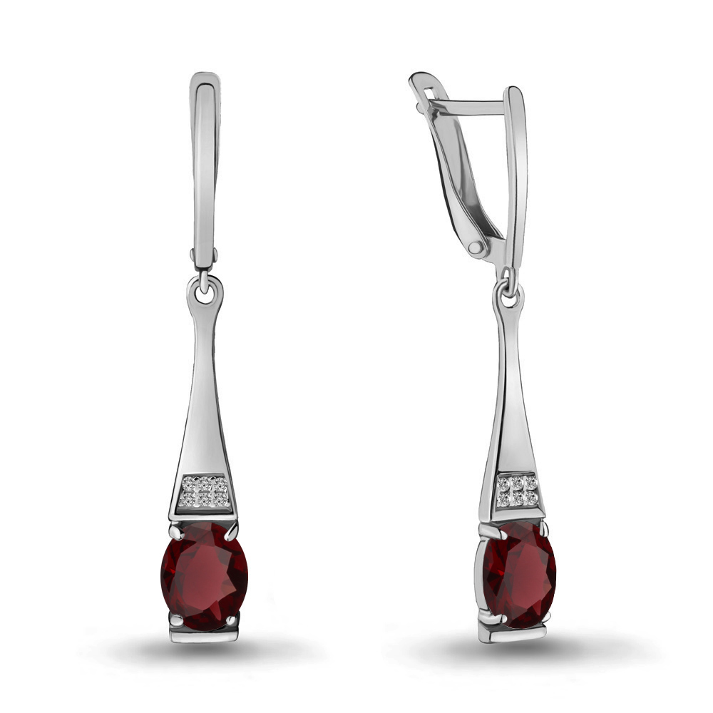 

Серьги из серебра с гранатом Aquamarine Aquamarine 4717103А_925_р, 4717103А_925_р