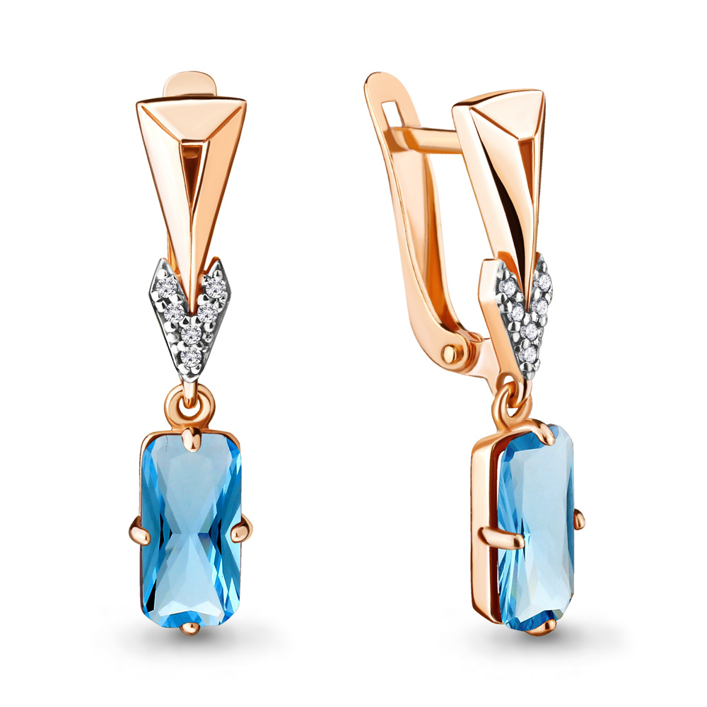 

Серьги из серебра с фианитом Aquamarine Aquamarine 4716892А_925_з, 4716892А_925_з